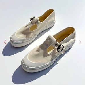 Lisa Says Gah x Vans white Mary Jane buckle canvas sneakers